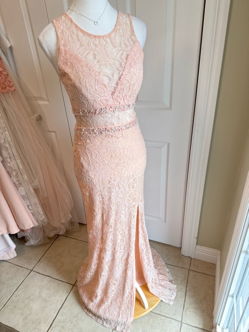 City Studio Blush Lace Prom/Cocktail Dress